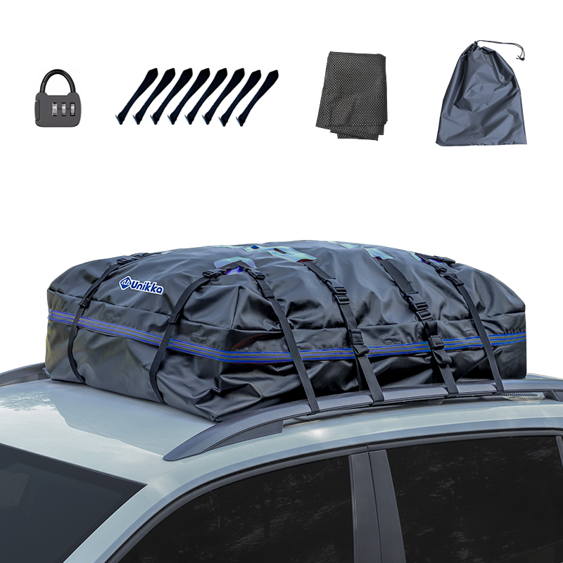 Unikka Rooftop Storage Bag, for Vehicles with/Without Pannier Rack, Foldable Waterproof Roof Bag,Mat for Car with/Without Railing for Travel and Luggage Transport(510L)