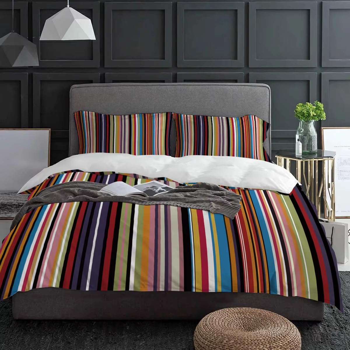 Housse de couette 240x260 arc-en-ciel pour raviver une chambre terne en lit double