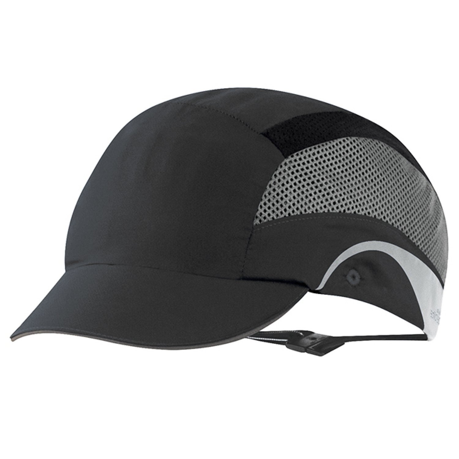 Gorra Seguridad Aerolite - Mas Ligera, Polygiene® Tech - Pro Antigolpes - Visera 5 cm - Norma: EN 812 - Usos: Bricolaje, Industrial, Electricistas, Fontanero, Logística - Color: Negro/Gris
