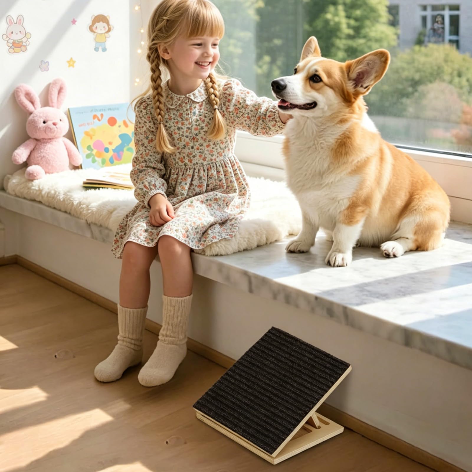 Rampe Chien, Escalier pour Chien Voiture Pliable, Antidérapant Et Sécurisé, Pas Besoin D’Assemblage, Rampe pour Animaux aux Pattes Courtes, Agés Ou Blessés