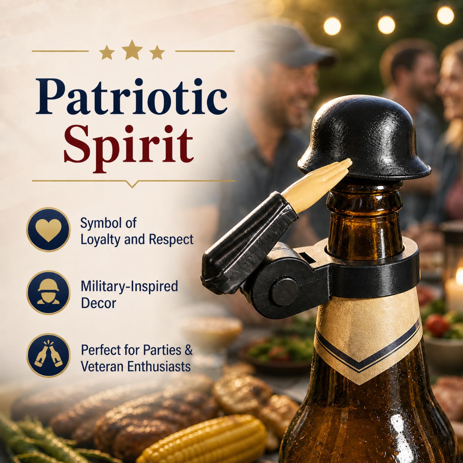 Soldat Salut hełm na butelki piwa, żołnierski salut, zamknięcie butelki piwa, na imprezę, grilla, bar