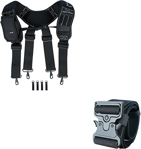 KUNN Tool Belt Suspenders Padded & Work Tool Belt Quick Release Buckle