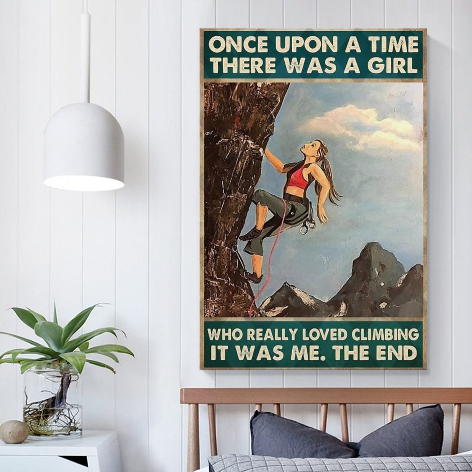 Poster vintage DYJOnce upon A Time There Was A Girl Who Kicked Poster decorativo su tela da parete per soggiorno, camera da letto, 50 x 75 cm