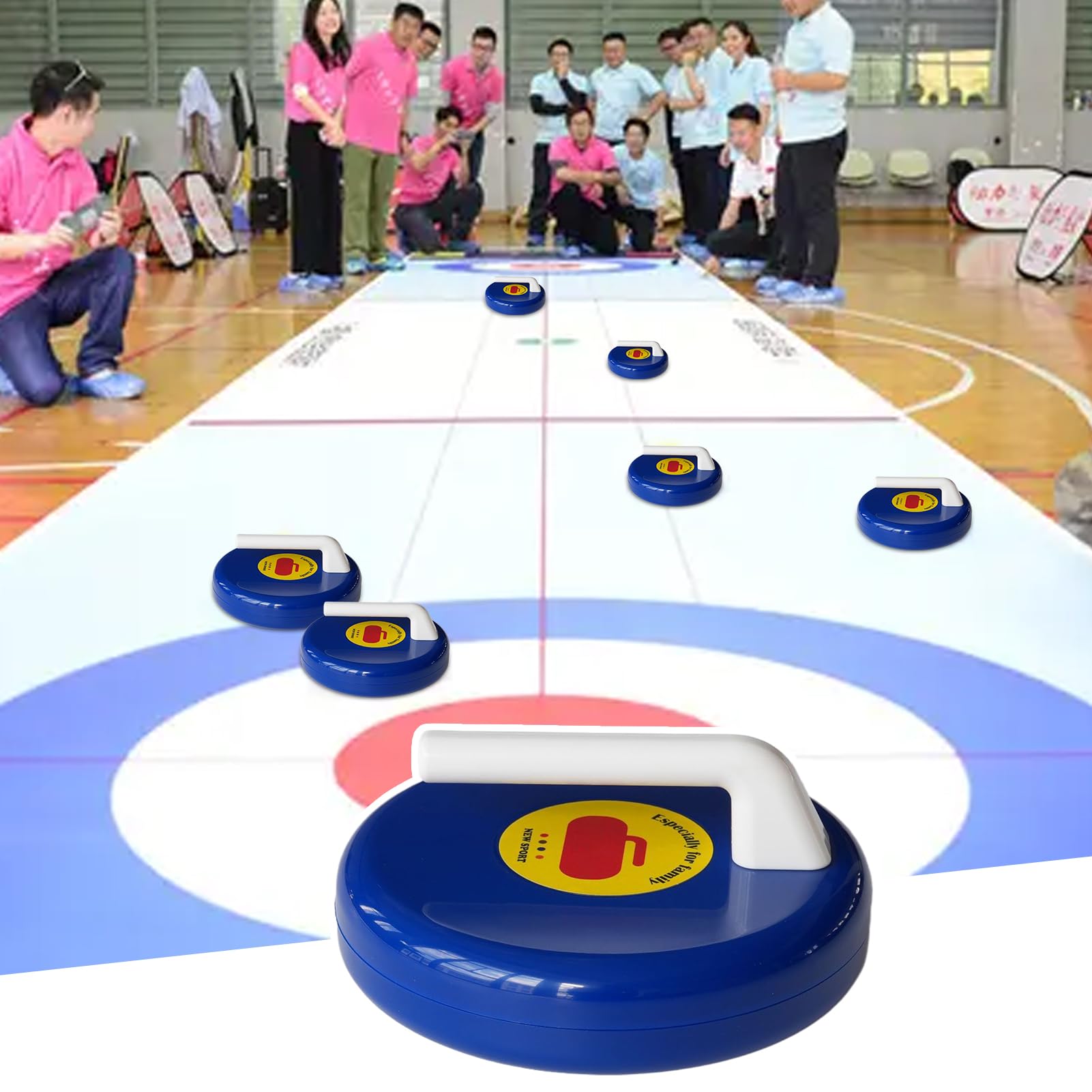 GALPADA 20 Pièces Jeu De Curling De Table – Billes Coulissantes PP, Accessoire Bureau Et Soirées