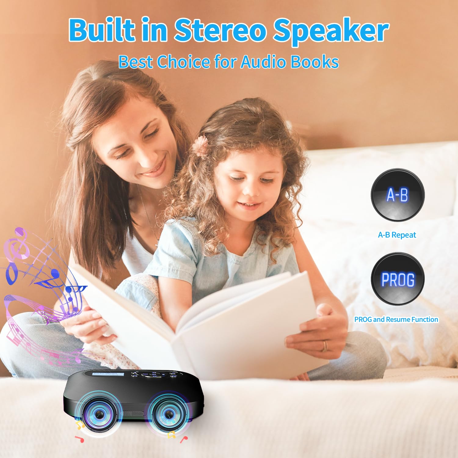 AIWA PCD-1000BT Draagbare CD-speler voor het afspelen van CD/CD-R/RW/MP3-schijven, schokbestendig, Bluetooth-zender en met oplaadbare batterijen, zwart AIWA PCD-1000BT Draagbare CD-speler voor het afspelen van CD/CD-R/RW/MP3-schijven, schokbestendig, Bluetooth-zender en met oplaadbare batterijen, zwart