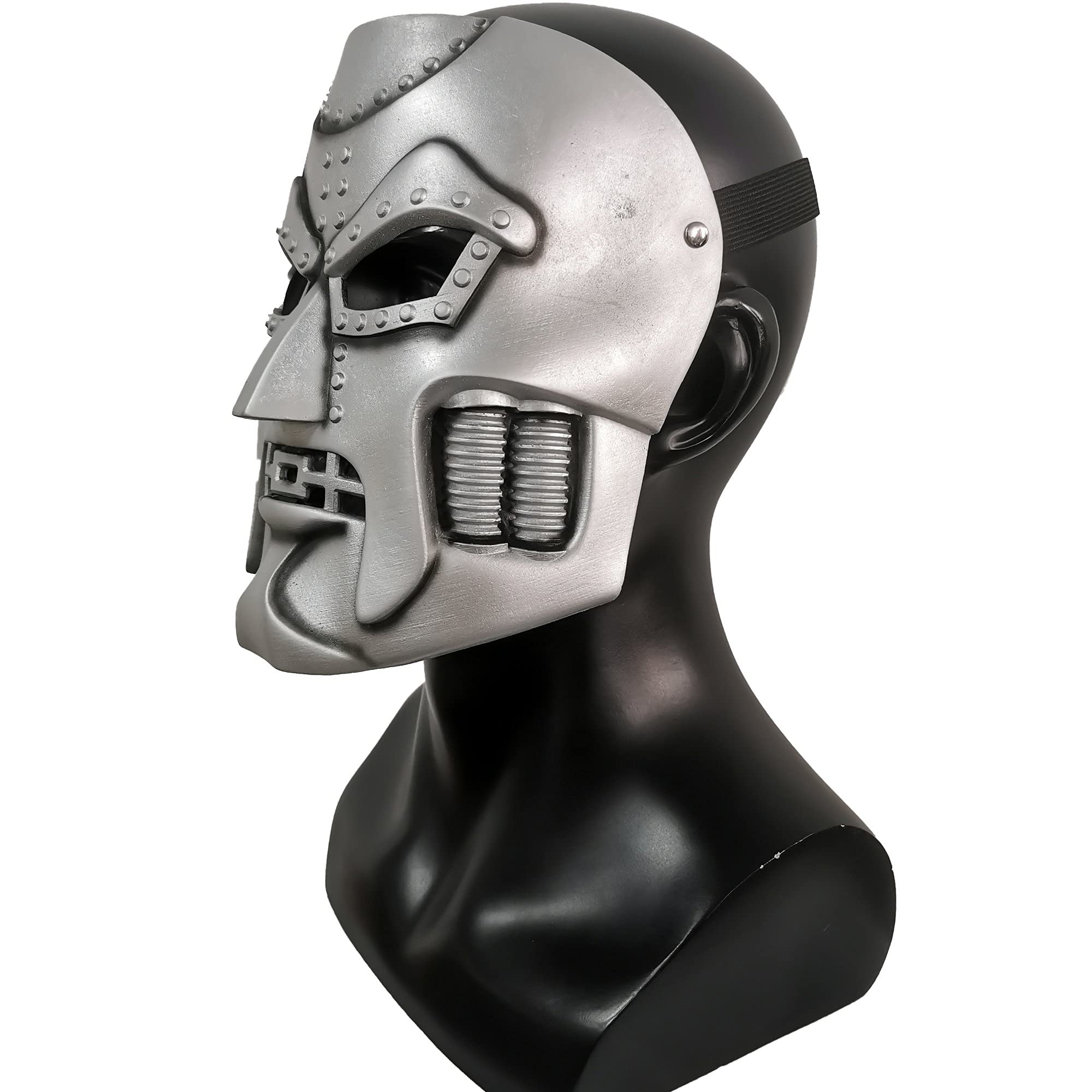 LePyCos Dr Doom Latex Mask Victor Von Doom Helmet Cosplay Halloween Costume Carnival Party Props, Silver - Image 3