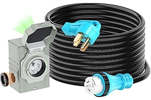 50 Amp 25FT Generator Cord and Power Inlet Box Combo Kit