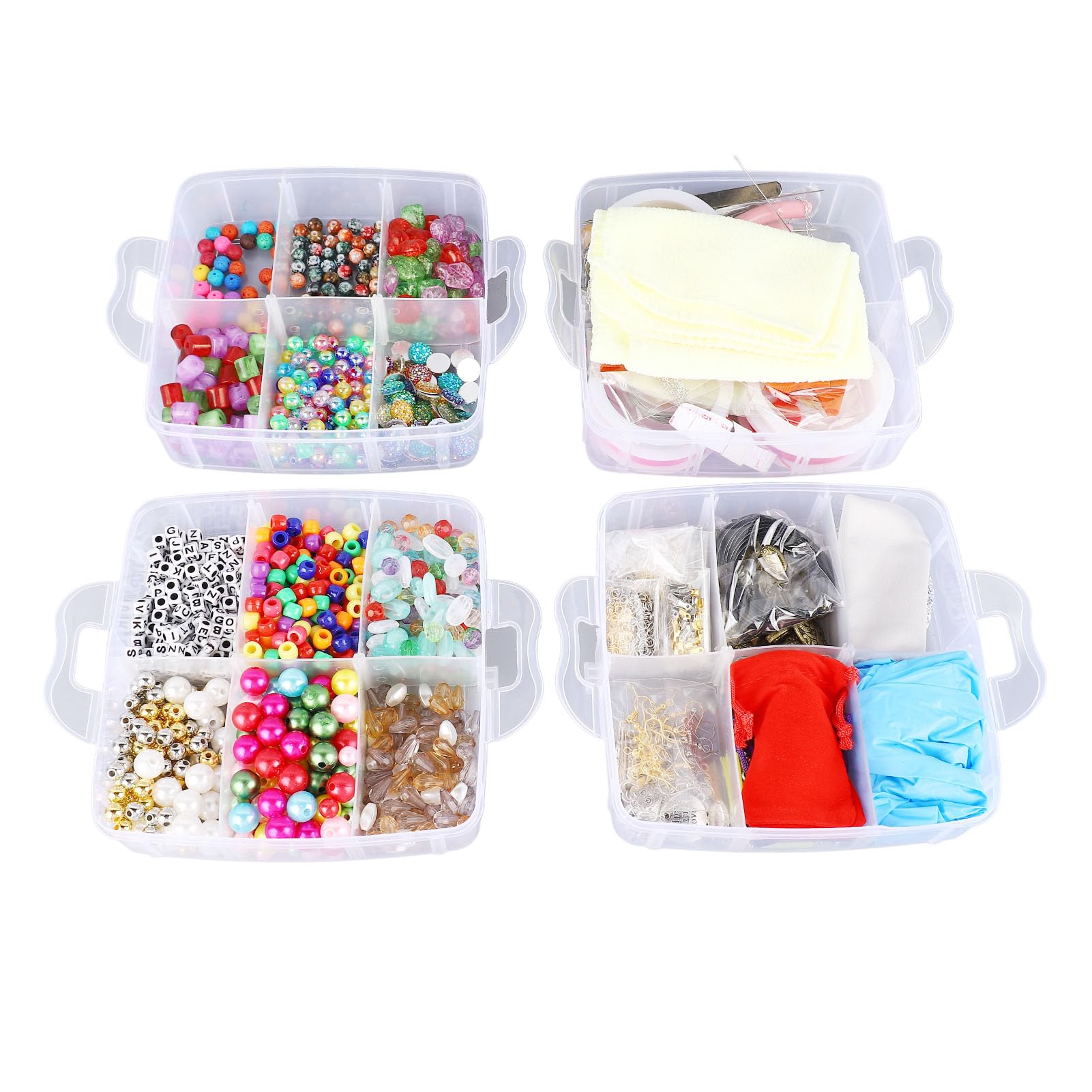 Vomeko Kit para hacer pulseras con cuentas, cuentas coloridas del A rco iris, kit para hacer pulseras con cuentas acrílicas, con herramientas para hacer joyas para pulseras