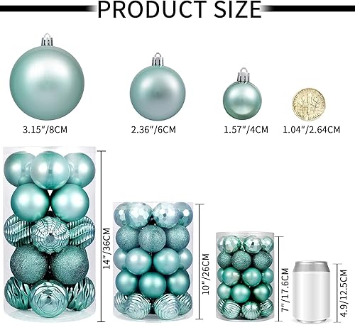 Miniatura 233 de XmasExp Juego de 24 mini esferas de Navidad inastillables para bolas de árbol de Navidad de 1.181 in/1.18 pulgadas (oro rosa)