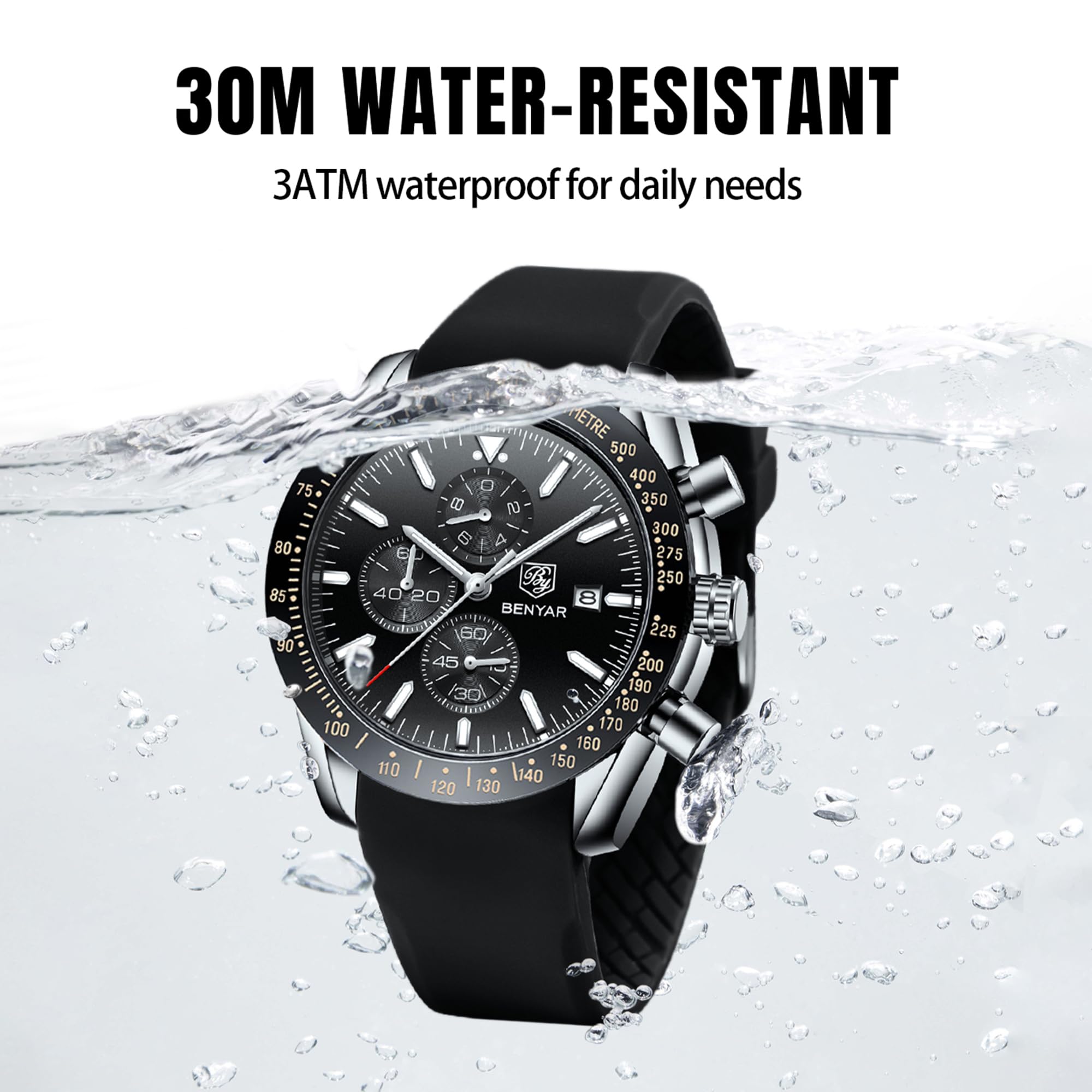Reloj de pulsera para hombre Amazon analógico, relojes para hombre, negocios, trabajo, impermeable, cronógrafo, para hombre, moda, minimalista, deportivo, clásico, elegante, con correa de cuero, regalos únicos para hombres, SIS-negro 4