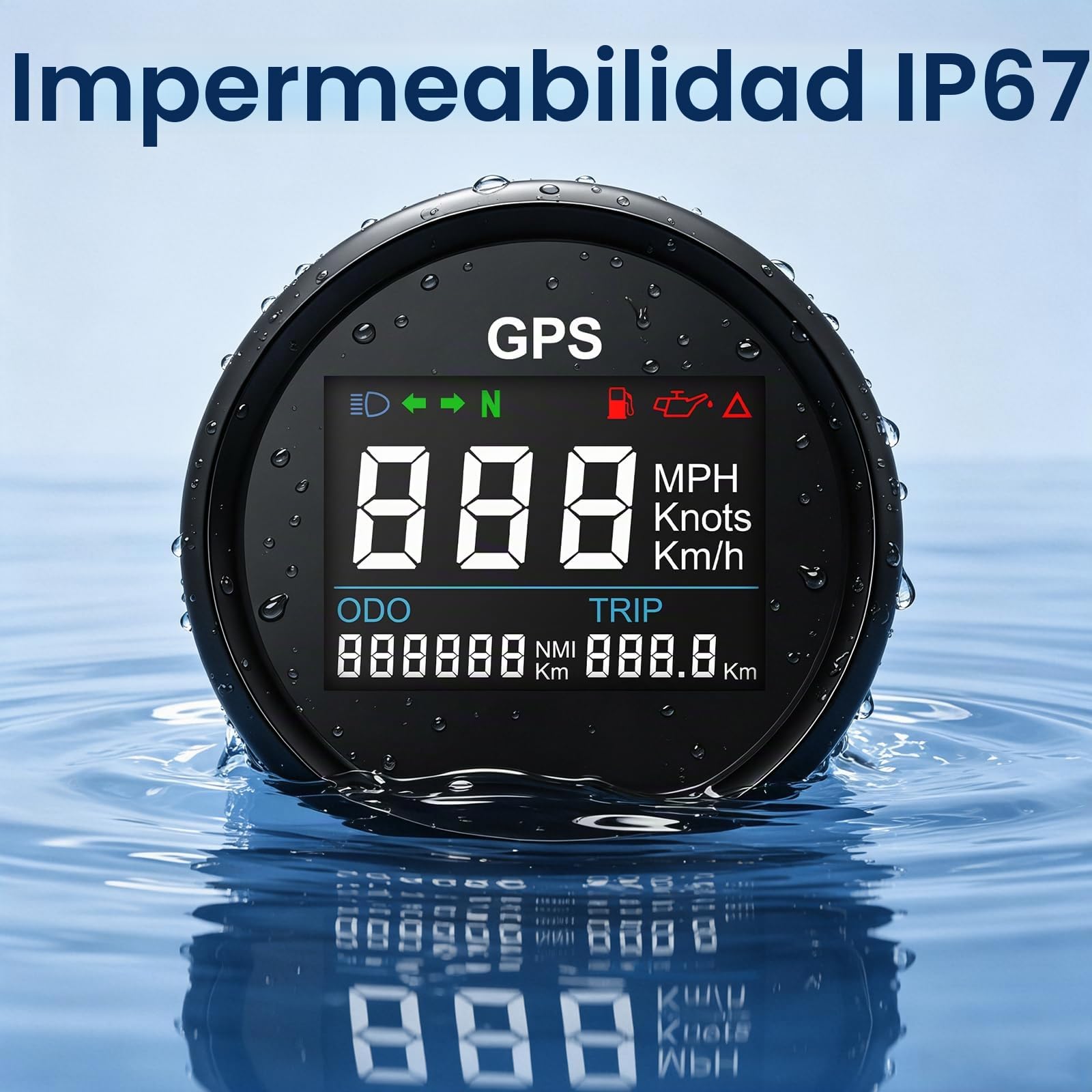 GPS velocímetro cuentakilómetro, indicador de velocidad ajustable impermeable digital de 52 mm para coche, barco, motocicleta, camión (negro)