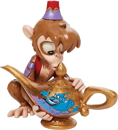 Miniatura 5 de Enesco Disney Traditions by Jim Shore Aladdin Abu Holding The Genie - Figura de lámpara, 4.5 pulgadas, multicolor
