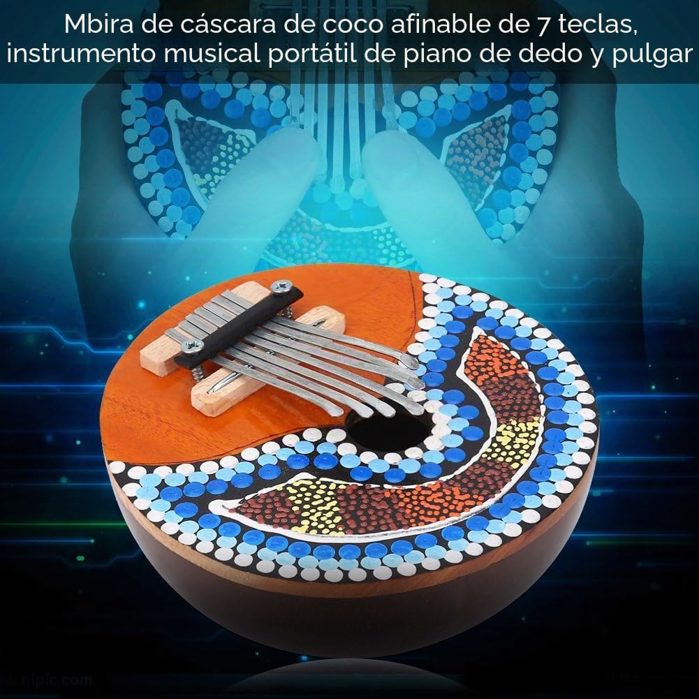 Piano para Pulgar, 7 teclas portátil, Kalimba sintonizable, dedo africano, instrumento musical ideal para Niños, Adultos, Educación, entretenimiento, Regalos Originales