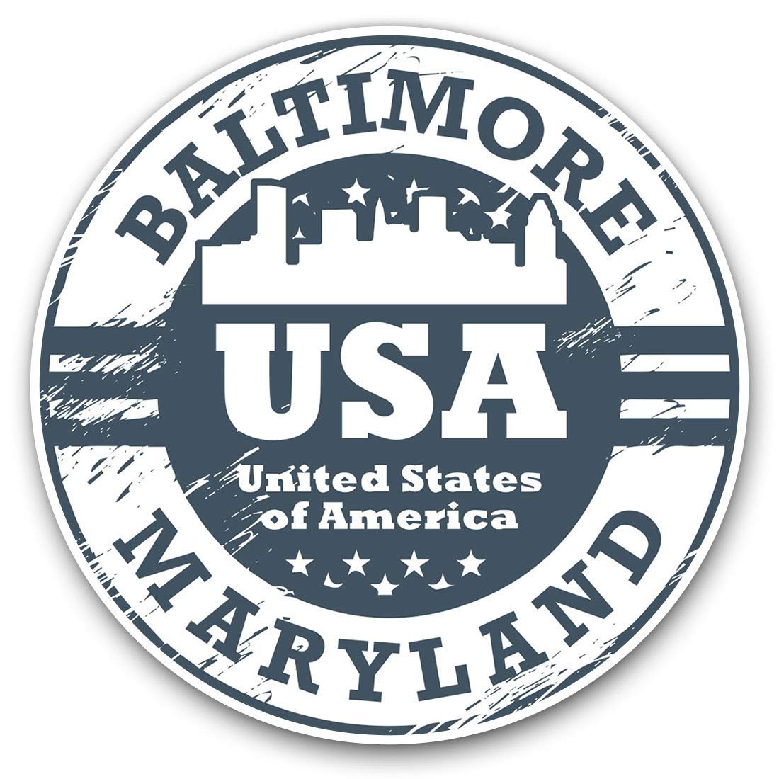 Destination Vinyl Ltd Baltimore Maryland 4047 Vinyl Stickers (Set Of 2) 10Cm - Baltimore Maryland Decals For Laptops,Tablets,Luggage,Scrap Booking,Fridges, 4047