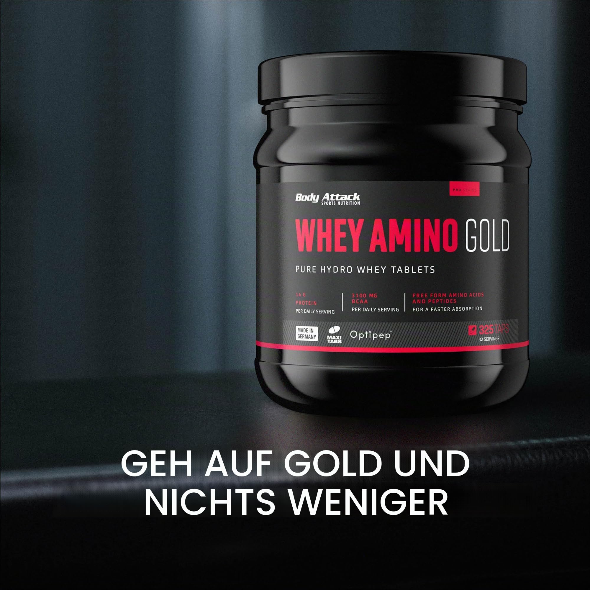 Body Attack Whey Amino Gold 325 Tabletten, 1er Pack (1 x 650g)