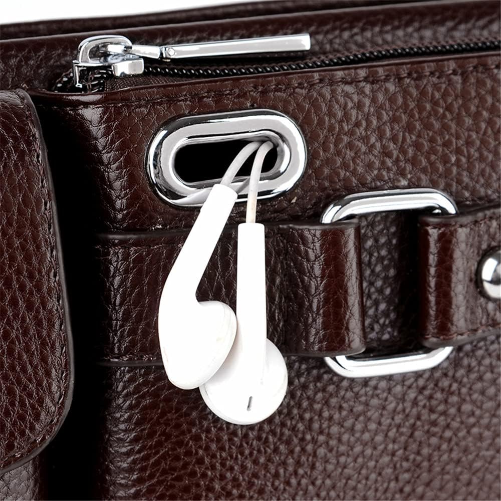 Leather Large Fanny Pack Waterproof Hip Belt Bag Waist Bag Crossbody Sling Backpack (306-2 big brown)
