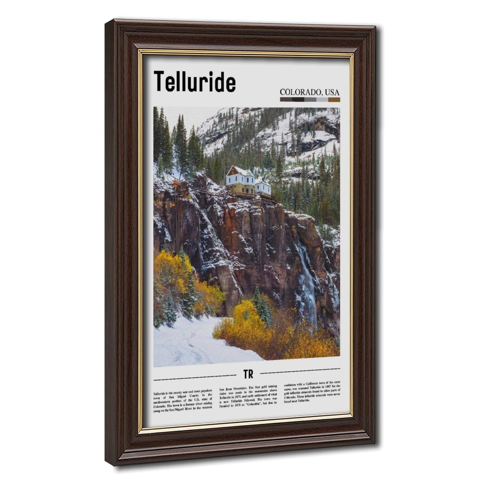 Wcyb Mokume Gane Frame Telluride Colorado Usa The United States Of America Landscape Travel Prints Posters Canvas Deco Paintings Wall Art For Office Living Room Hangable Fra
