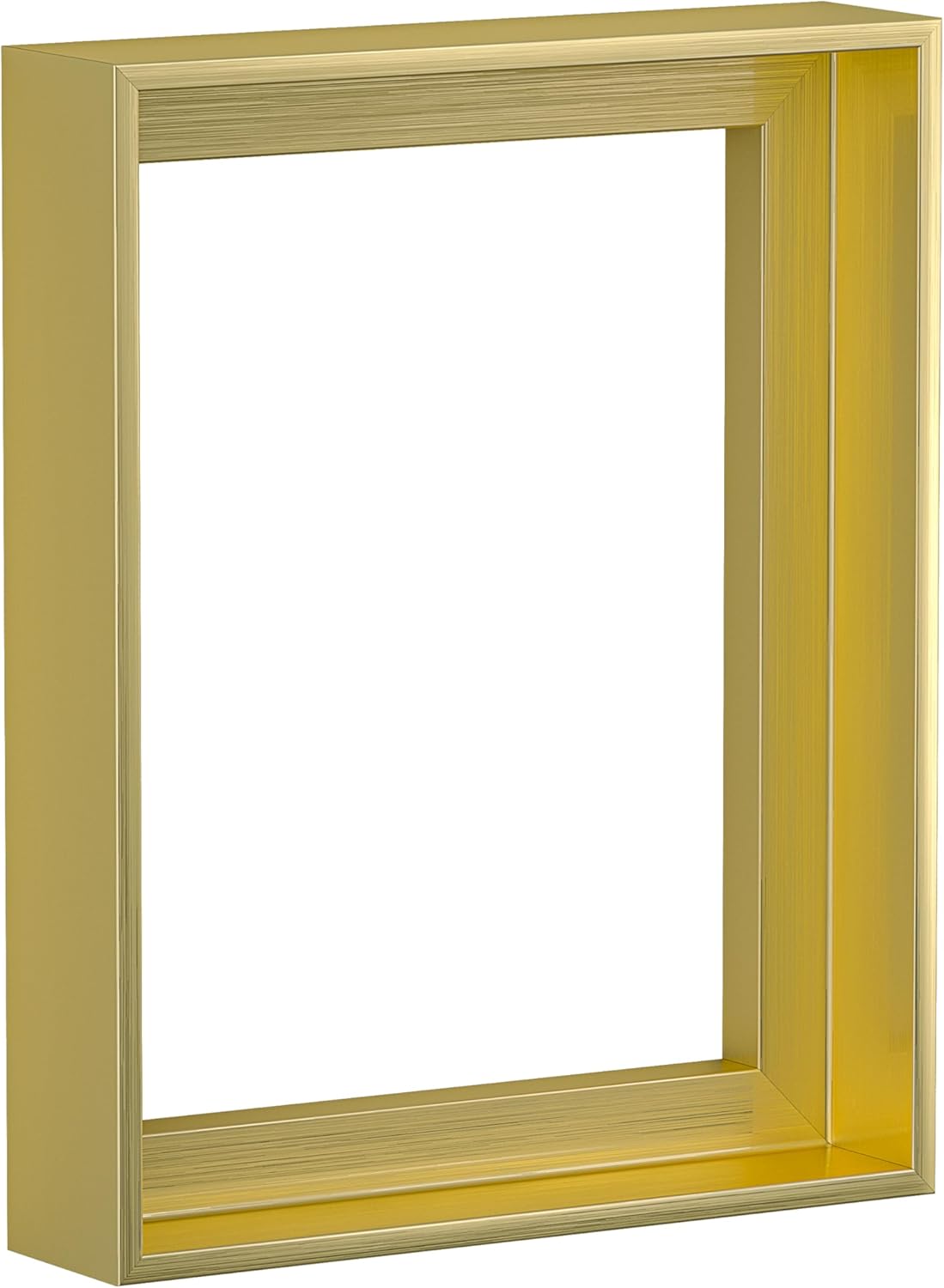 Canvas Floater Frame for 1”–1.25”Deep Gallery Wrapped Canvas, Floating Picture Frame for Prints, Wall Art, Posters and Oil Paintings, PS Wood-Look Frames with Hanging kit 11X14 inch, Champagne Gold