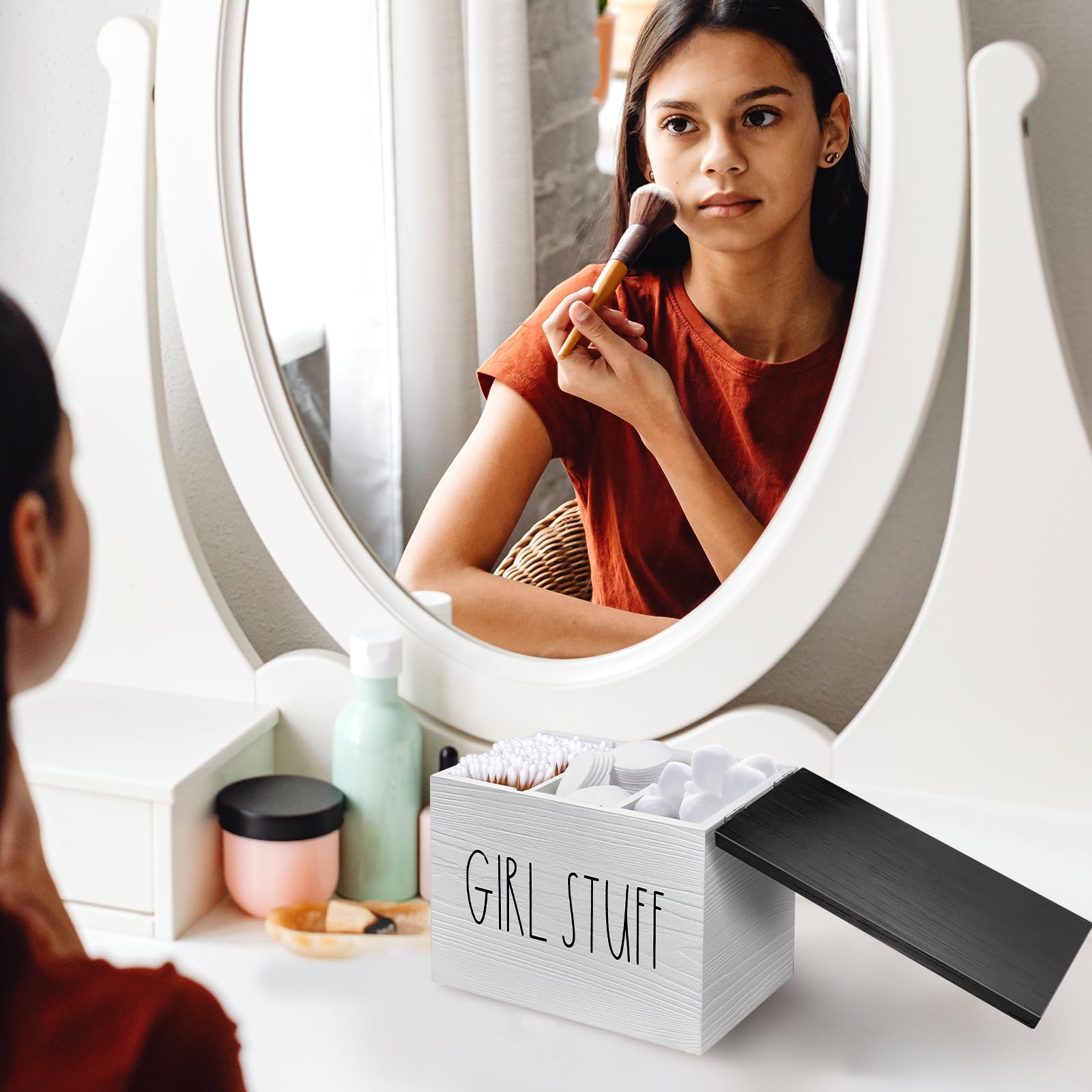 SHEIN 1 pezzo Porta-tampone da bagno con coperchio, organizer porta