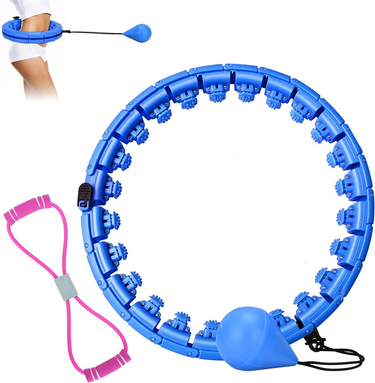 Cerceau Hoola Hoops Fitness, 20-24 Nœuds Weighted Hoola Hoop Réglable