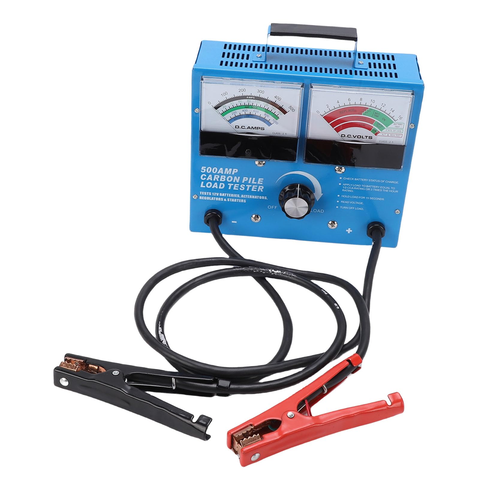 Probador de carga de batería HaloVerde 500A 1000 CCA, probador de alternador de carga automotriz para baterías de 0-15 V, para automóviles, carros y motocicletas