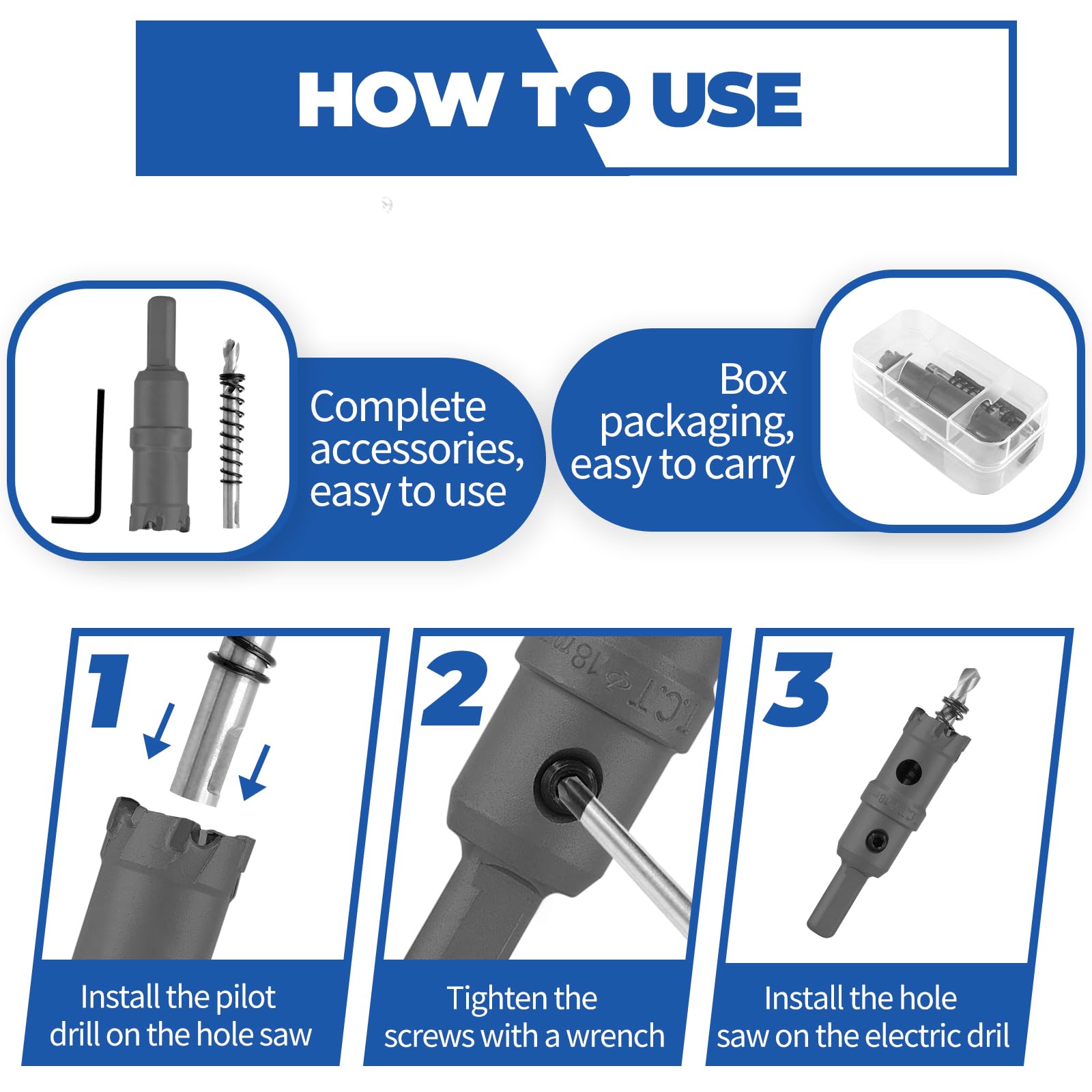 Cjueiom TCT Carbide Hole Saw 18mm / 7/10 Inch Hole Saw Drill Bit, Metal Hole Cutter with Pilot Drill Bit - Image 3