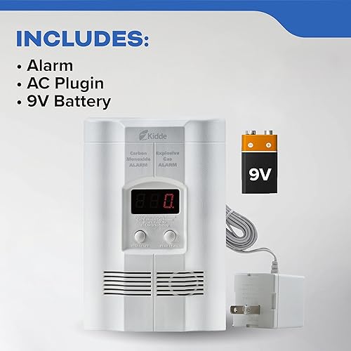 Miniatura 8 de Kidde KN-COEG-3 Nighthawk alarma de monóxido de carbono y gas explosivo con enchufe con respaldo de batería 21006677