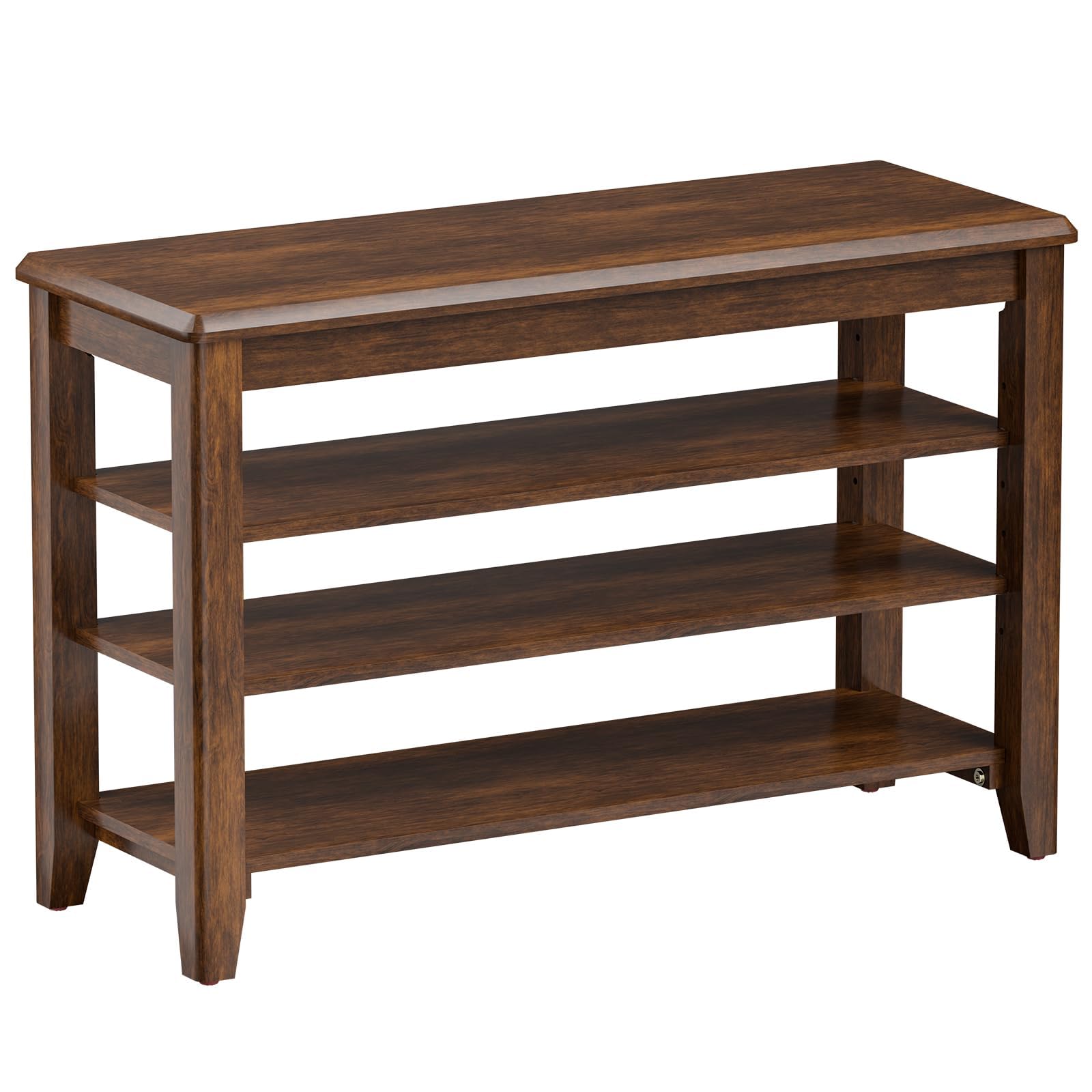 Taitiy Shoe Rack Bench for Entryway, 3 Tier Adjustable Shelves Wood 31.5''