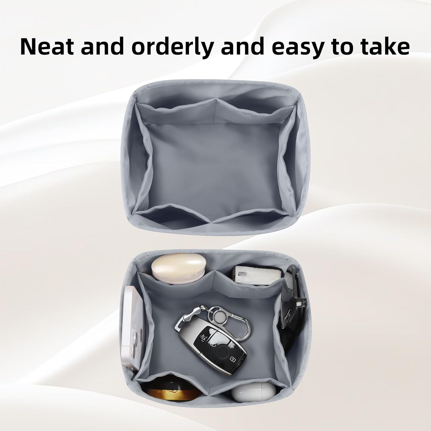 DGAZ Purse Organizer Silky Smooth Fits picotin 18/22 Bags,Silk,Luxury Handbag Tote in Bag Shapers (Bleu Pale, PC18) - Image 5