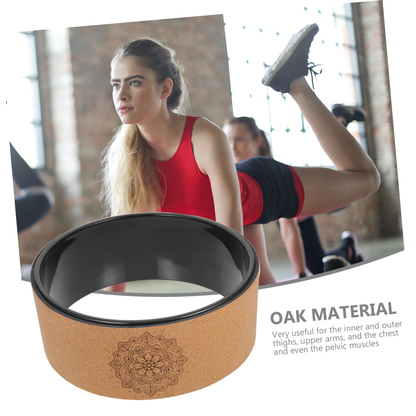 Yogarad aus Naturkork und Tpe für Pilates und Fitness, 1 Stück