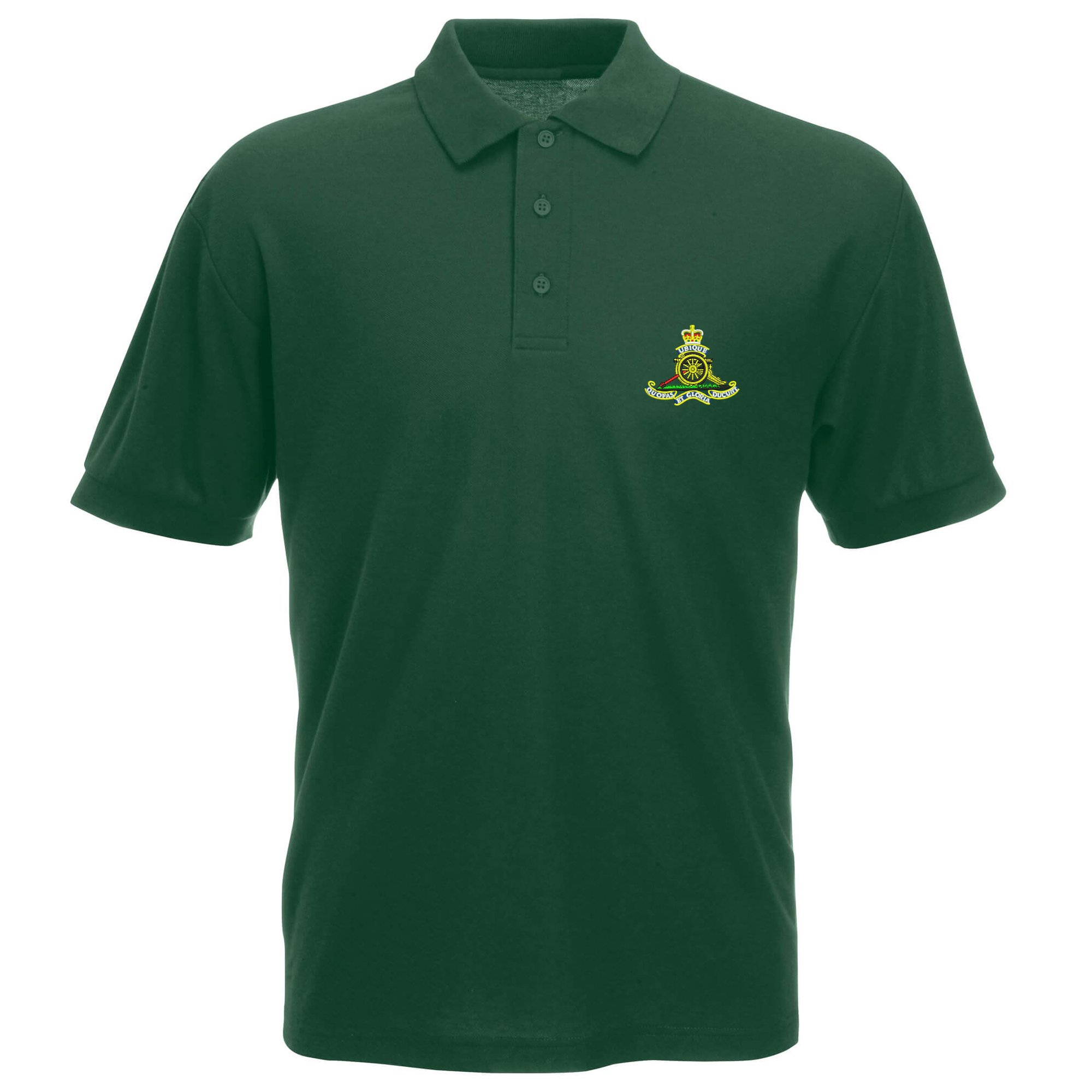 Pineapple Joe's Men's Bottle Green Royal Artillery Embroidered Polo - Large