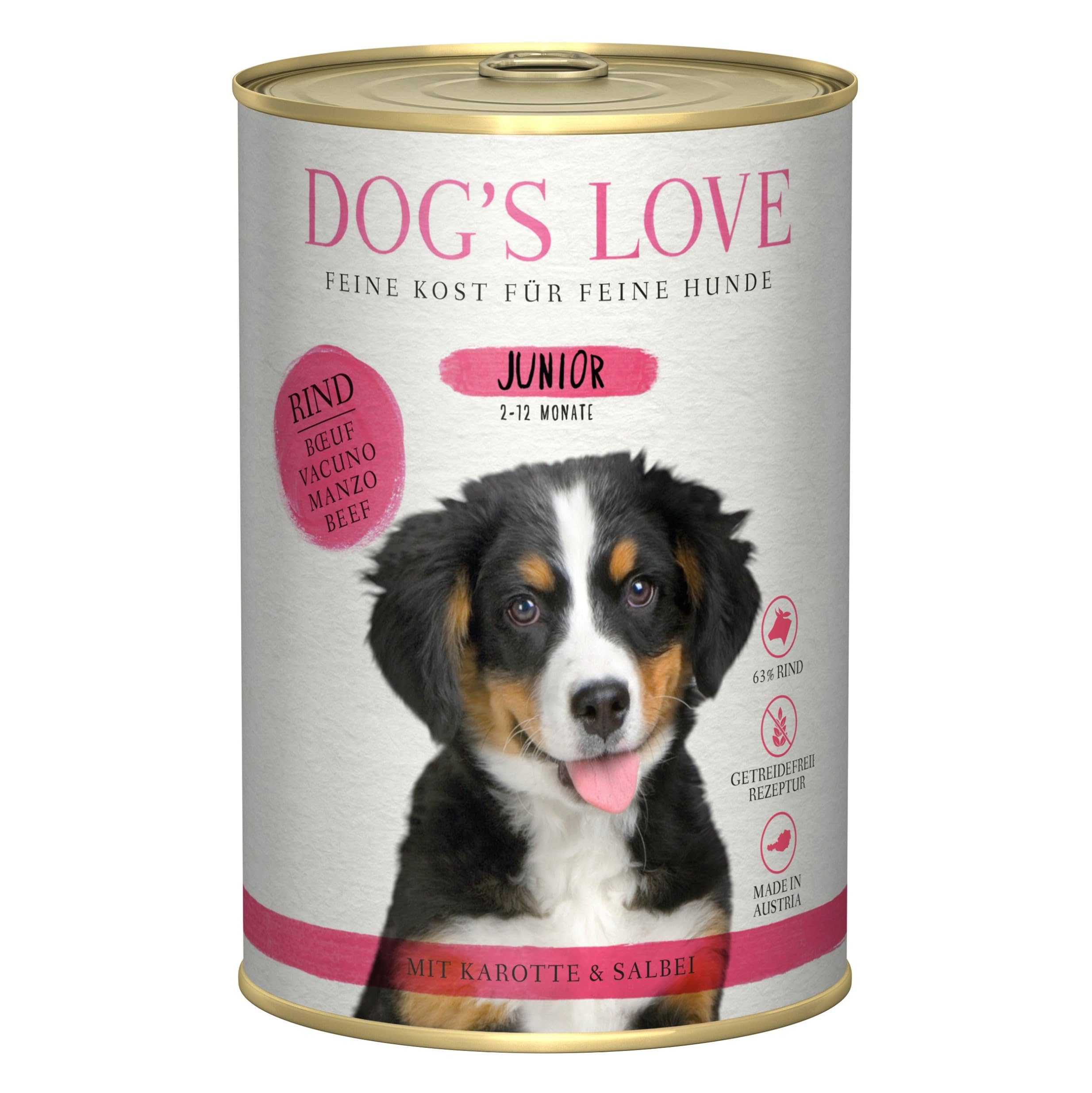 Dog'S Love Puppy | Cibo umido per cani Puppy (Cuccioli) | 6 x 400 gr (6 x Vaccino)
