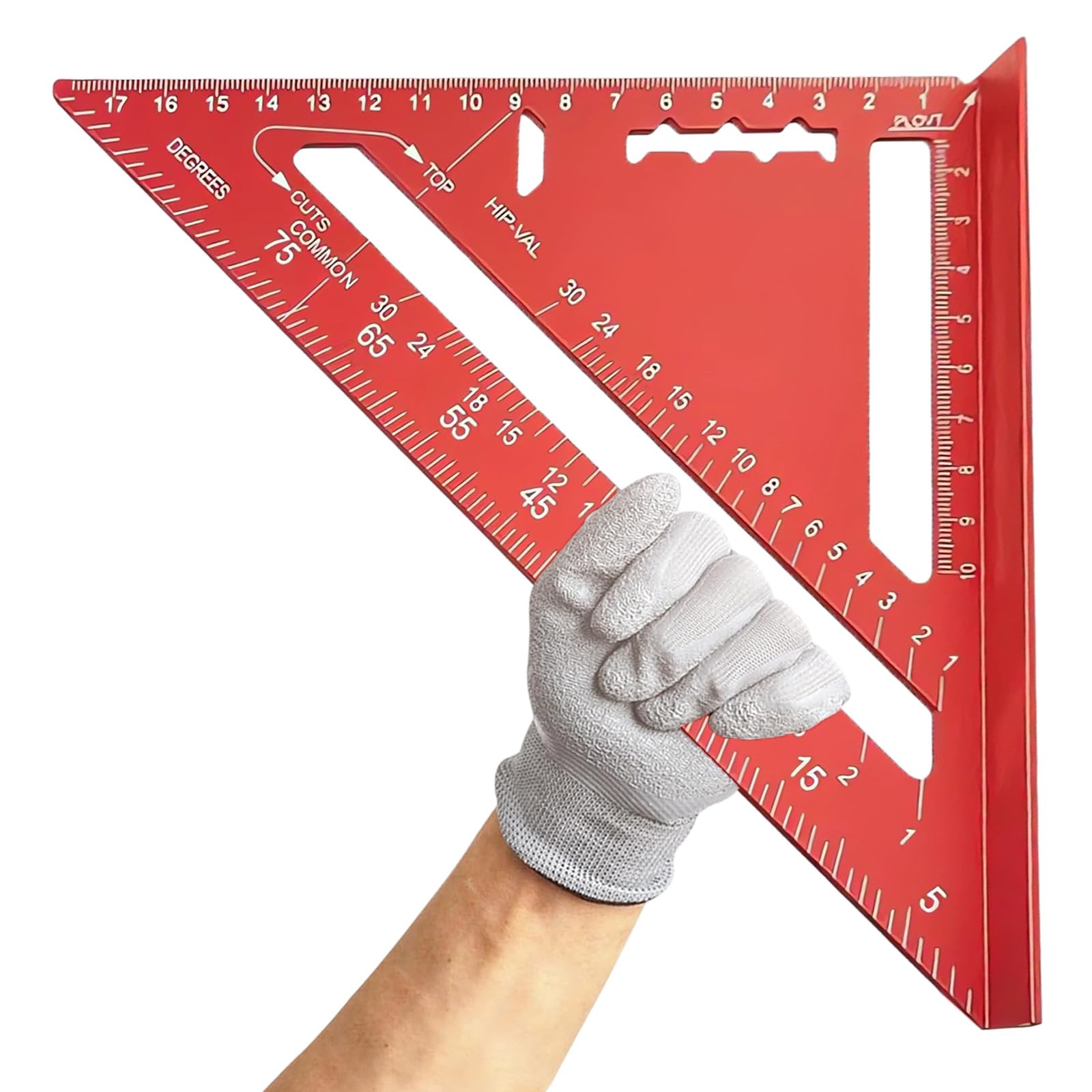 Riloventa Zimmermannswinkel 180MM - Alu-Dreieckslineal, 90 Grad, Hochpräzise Für Handwerker