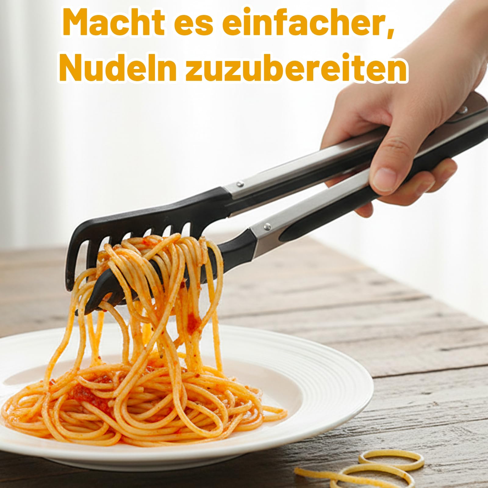 Lot de 2 cuillères à pâtes et pinces alimentaires en silicone, passent au lave-vaisselle, poignées antidérapantes, idéales pour les pâtes, les salades et les grillades