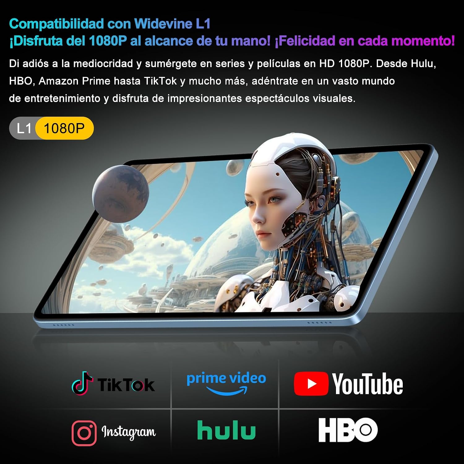 2026 Tablet 10 Pulgadas Android 15 con Gemini AI, 30GB RAM + 128GB ROM（TF 2TB）, Octa-Core 2.0GHZ, 8000mAh, GMS, Widevine L1, 5G WiFi 6 & BT 5.0, GPS, OTG, Tablet con Teclado y Raton-Azul 7