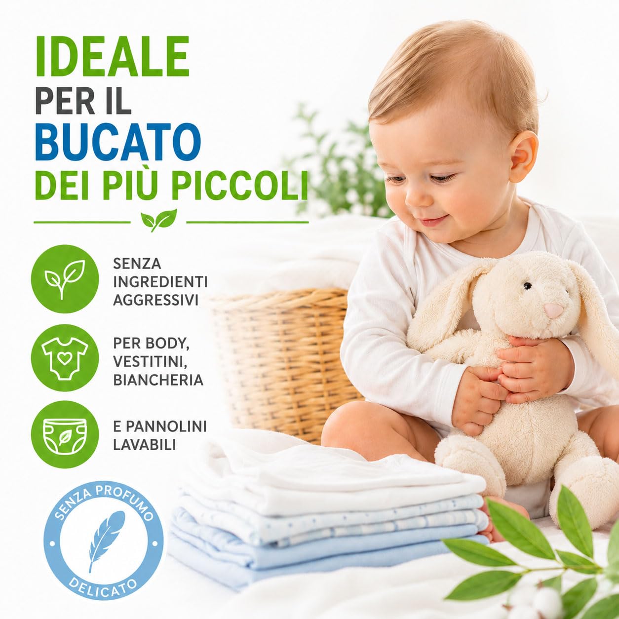 EKO Detersivo Lavatrice Ecologico Concentrato 5L – 167 Lavaggi, Senza Profumo, Ideale per Pelli Sensibili, Neonati e Bambini, Ecologico - Certificato