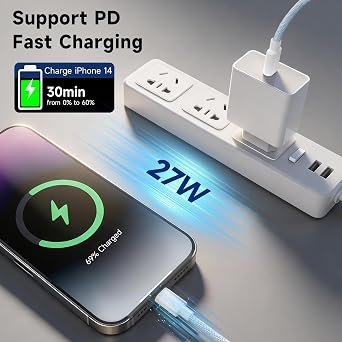 2Pack 1.8M USB C to Lightning Cable [Apple MFi Certified] iPhone Fast Charger