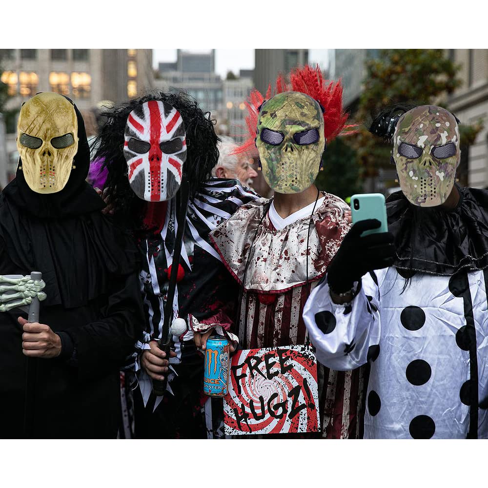 Maschera unisex con teschio horror Fantasma Call of Duty Copricapo in lattice Casco Cosplay Esegui feste in maschera Halloween  15