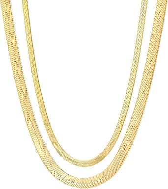 Fiusem Gold Herringbone Necklace 
