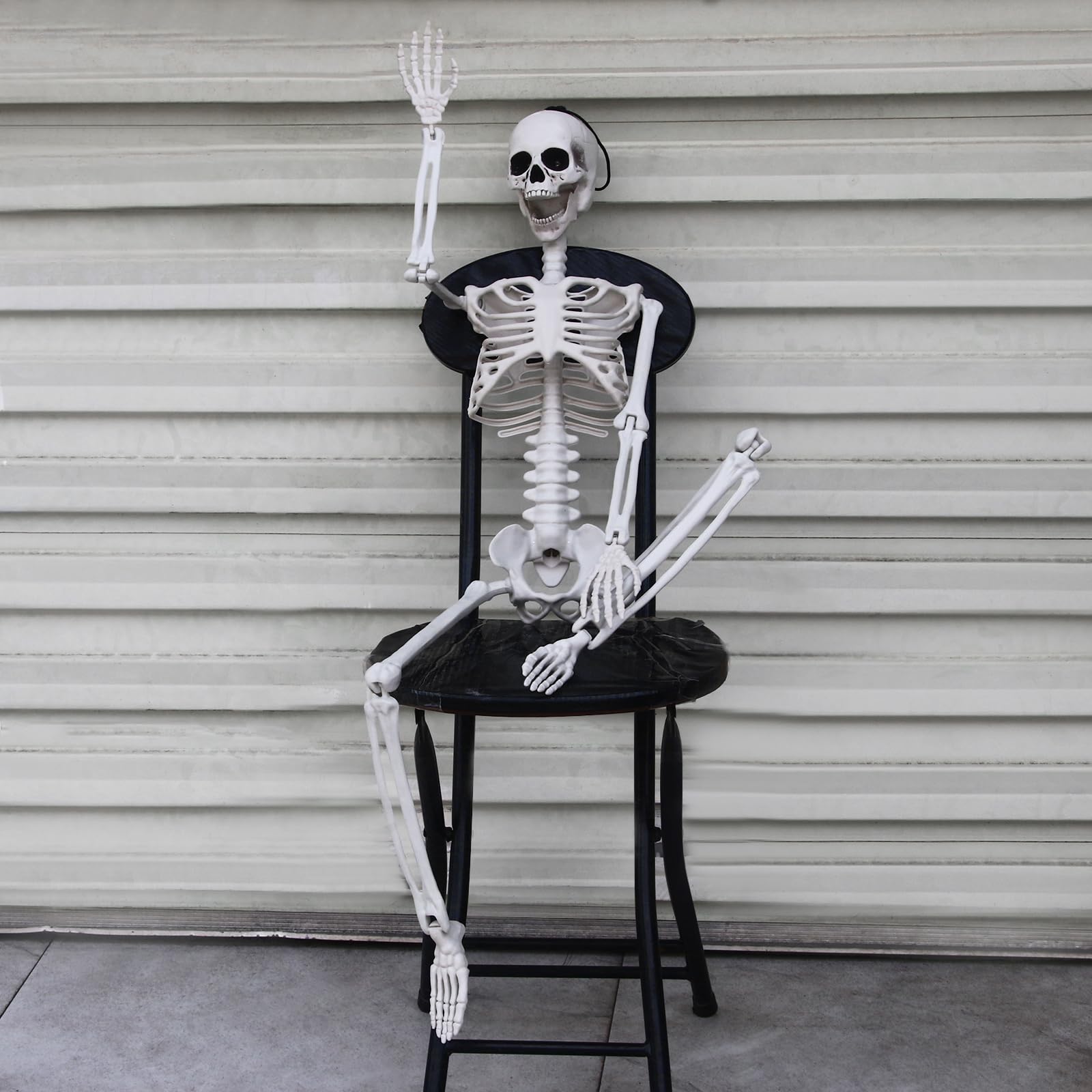 Halloween Skeleton Decoration – 3FT Hanging Posable Skeleton Prop with Movable Joints for Indoor & Outdoor Spooky Home Décor