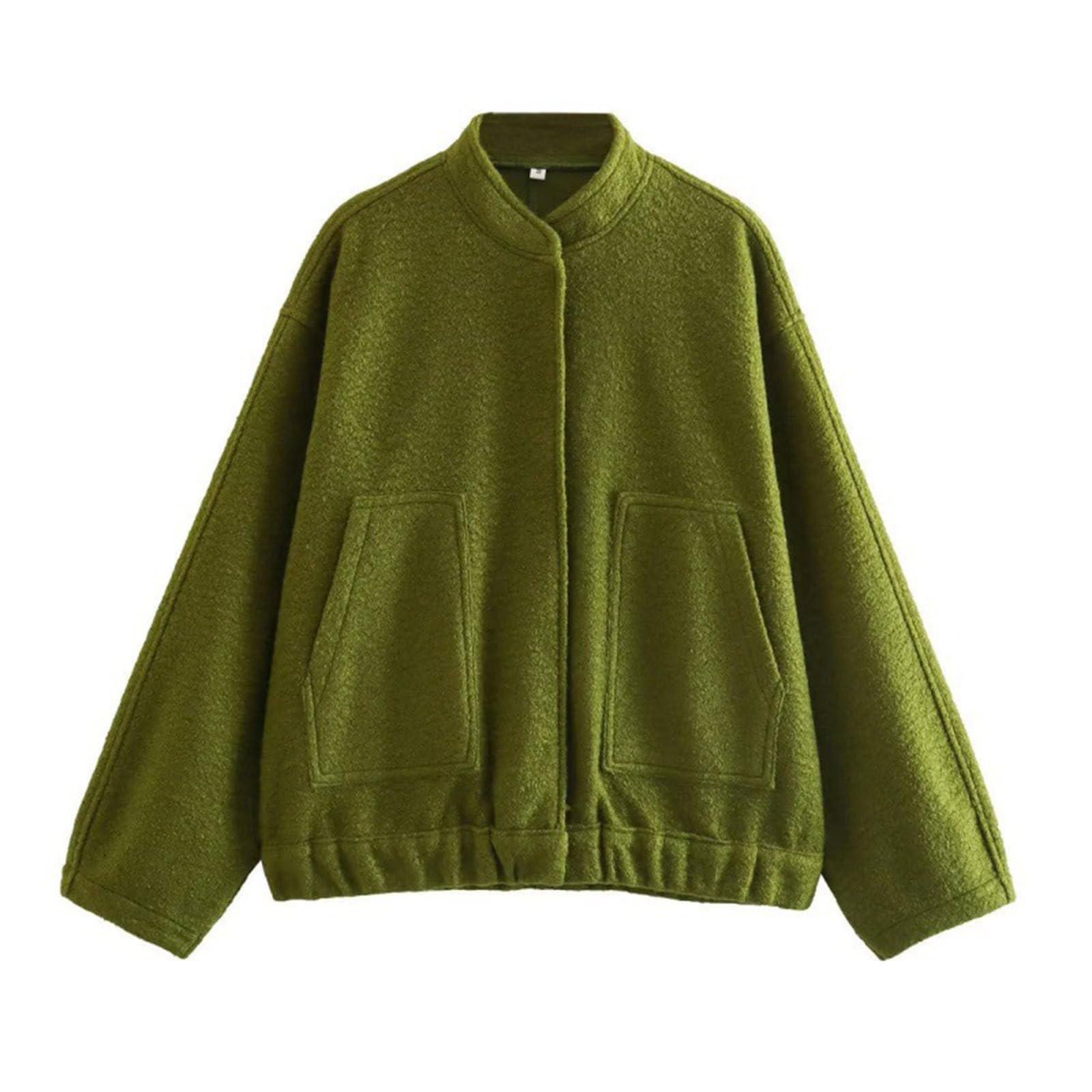 Chaqueta polar de moda, corte holgado, estilo urbano, cuello, color liso, ideal para diarias y actividades de ocio.