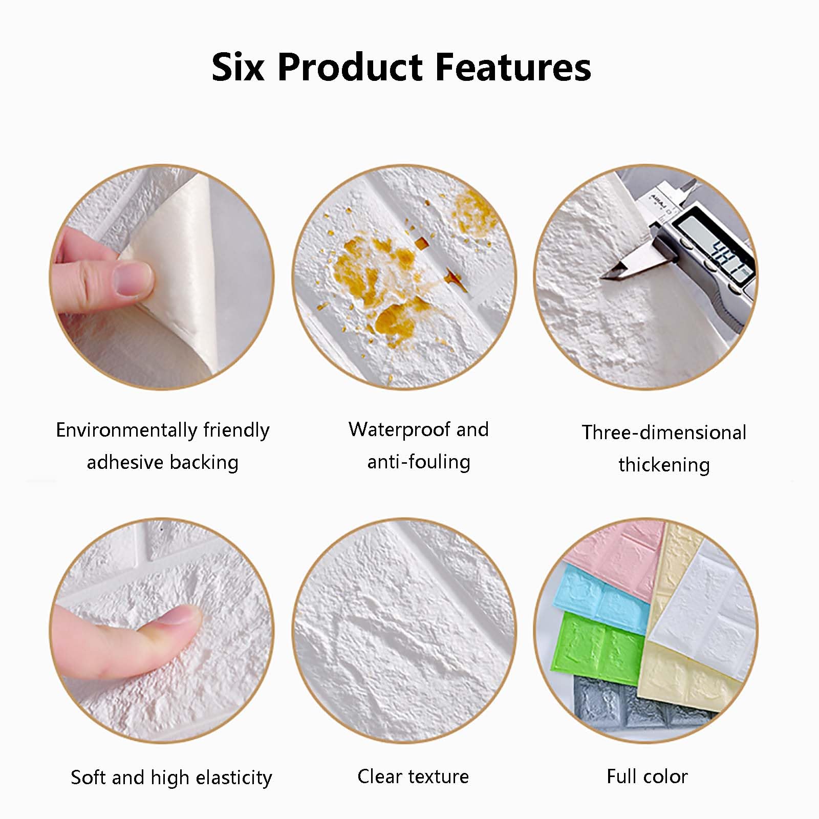 HAILM Pannelli Murali Bianchi 3D Carta Parati Schiuma Mattoni, 70x77cm Piastrelle Murali Autoadesive Decorative, 5,5 mm Spessore Anti-Collisione Peel e Stick 3D Wall Stickers,10 PCS