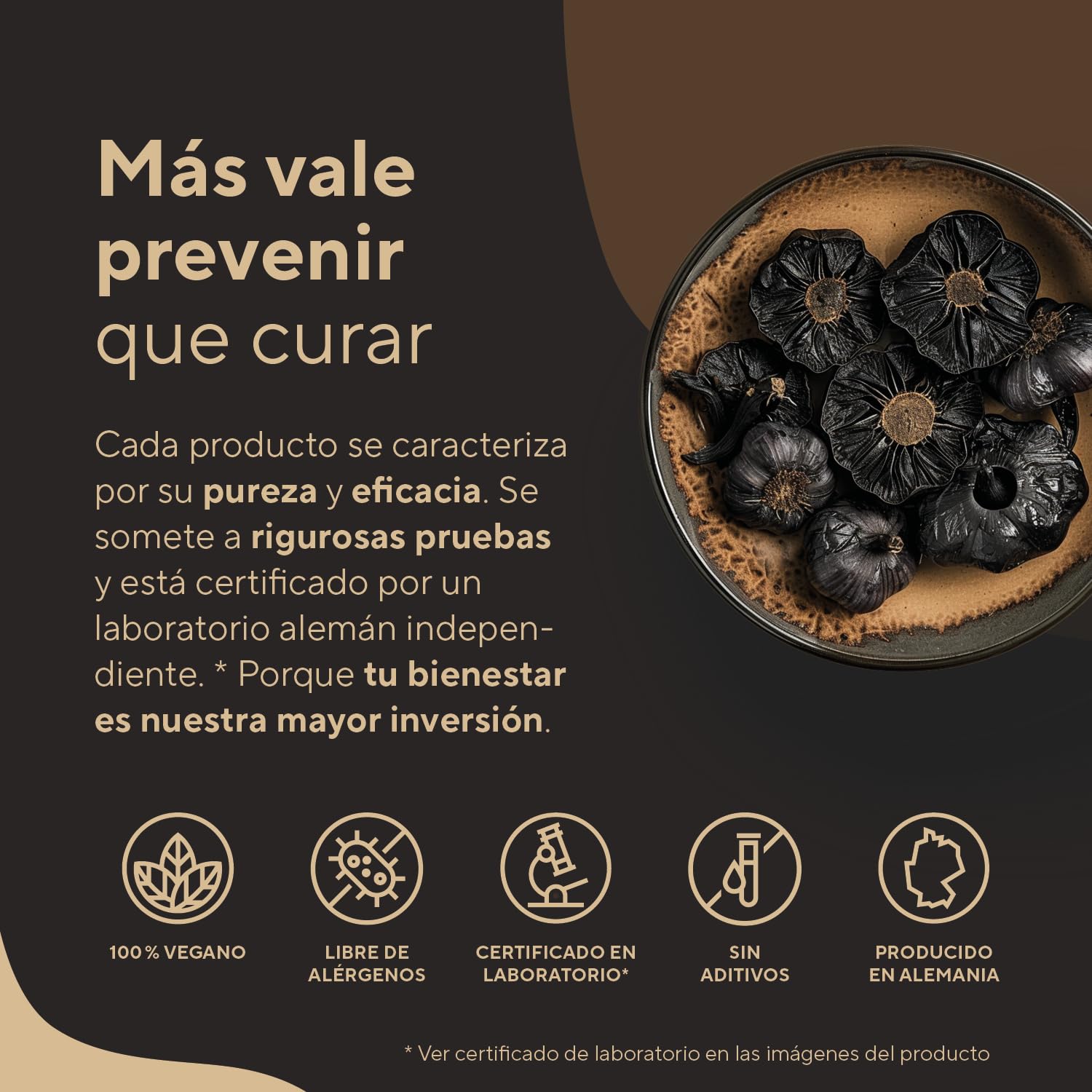Ajo Negro 22500mg - 360 cápsulas - Sin Olor ni Sabor - Alicina - 14,89% polifenoles - con S-alilcisteína (SAC) - Fuente Natural de Antioxidantes y Flavonoides Extracto Natural Fermentado - TRUE NATURE