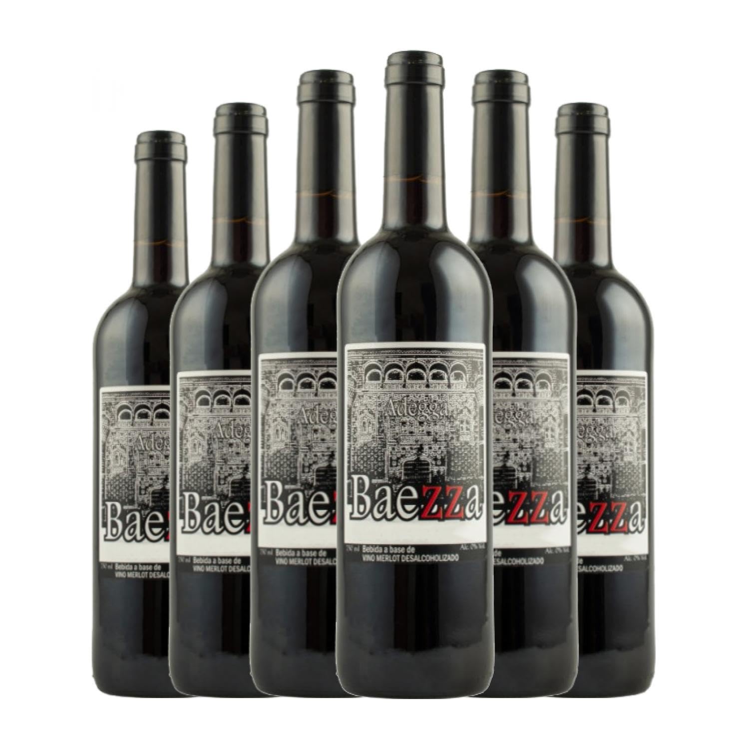 Baezza Negre 75 cl Sin Alcohol Vino tinto (Caja de 6 Botellas de 75 cl)