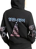 Vista 2 de Women Korea Pop Hoodie Love Yourself Sweatshirt K-pop Jungkook Jimin RM Jin J-hope Long Sleeve Pullover Sweater Coat