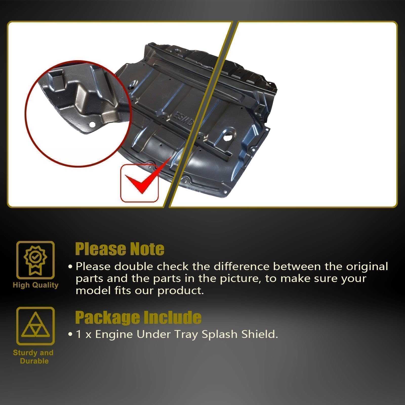 Amazon.com: Sekeseauto Engine Splash Shield Under Cover Front