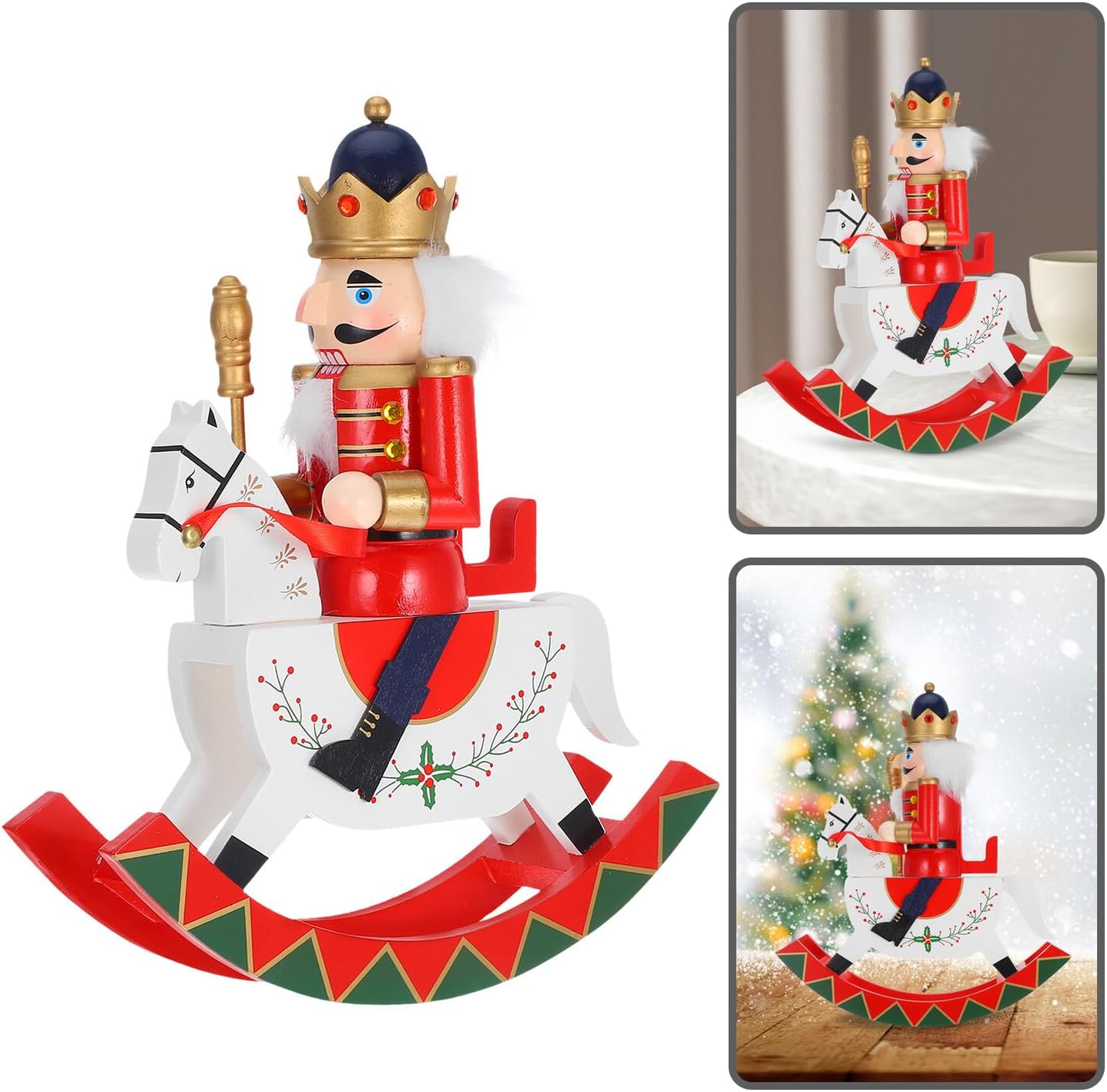 Wooden Nutcracker Christmas Figurine Nutcracker Soldier Tabletop Holiday Decor Traditional Christmas for Home