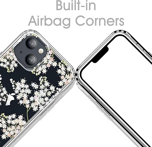 Miniatura 3 de GYZYA Funda transparente para iPhone 14 y iPhone 13 de 6.1 pulgadas con diseño de patrón, funda protectora delgada de TPU + parachoques a prueba de