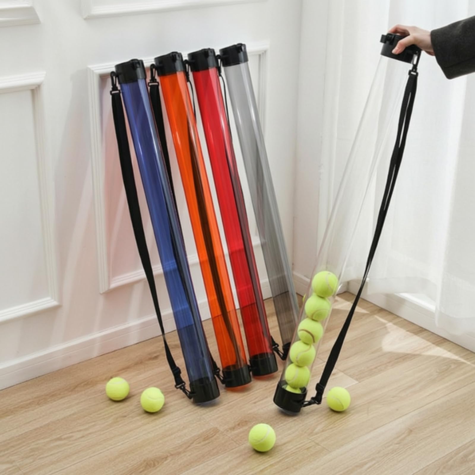Tubo Raccoglipalle da Tennis Portatile Tubo Raccogli Palle Resistente Raccoglipalline per Tennisti
