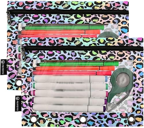 Vista 51 de ALAZA Bolsa para lápices de campo de fútbol americano para carpeta de 3 anillos, bolsillos con cremallera transparente para ventana, bolsas